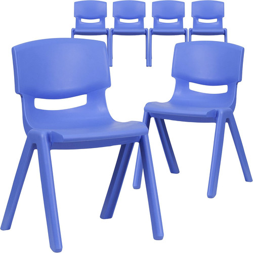 Blue stackable school chairs - school,