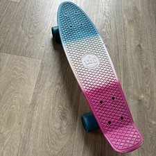 TBF Two Bare Feet Skateboard Light blue 22" retro cruiser penny board vgc