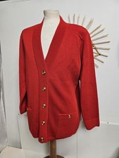 Grazia Vintage Italian Cardigan Ladies Luxury Red Button Jumper Luxury UK L
