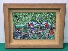 Framed Naive Folk Art Oil on