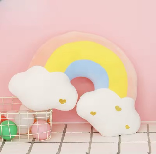 Stuffed rainbow cushion - rainbow,