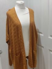 marlawynne Cardigan Knit Very Loose Fit Long length Pockets Uk S Mustard Yellow 
