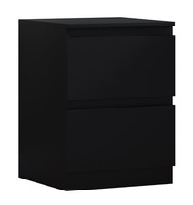 Matt Black 2 Drawer Bedside