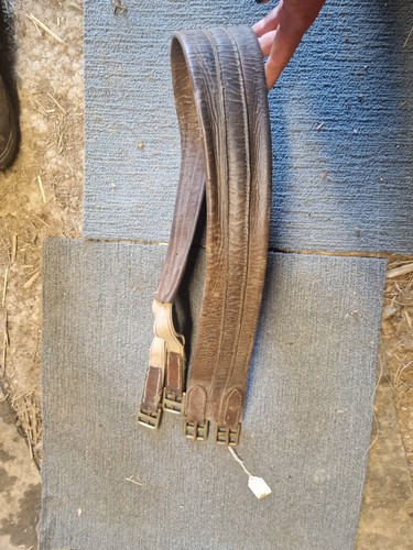 Brown leather girth 5in - brown, 44.5in