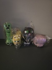 Minecraft Mojang Plush Bundle X4 (Ocelot, Creeper, Pig And Jinx) - 5inch.