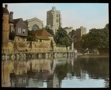 VINTAGE Magic Lantern Slide MAIDSTONE ON THE MEDWAY C1930 PHOTO KENT