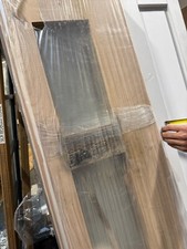 30” oak bifold clear glass Door