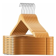 Wooden Coat Hangers Suit Garments Clothes Wood Hanger Trouser Bar Set 2/80/100PC