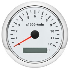 85MM White Rev Counter 0-12000RPM Tachometer Gauge Waterproof For Boat Car ATV