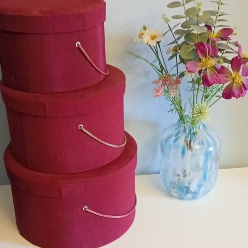 3pc burgandy vintage round - 3pc,
