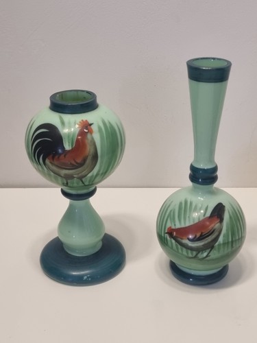 Bohemian czech green opaline - green,