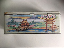 W&R JACOB & Co Cream Crackers Biscuit Tin Oriental Asian Japanese Mount Fuji.