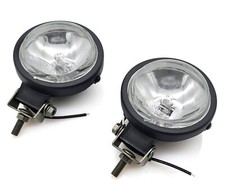 PAIR OF HALOGEN SPOT LIGHTS VINTAGE CLASSIC CAR / BIKE H3 12V BULBS