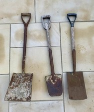 3 x Garden Shovels Rounded Spades Carbon Steel Border Ergonomic Soft Handle Yard