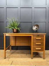 Vintage Mid-Century Teak Desk with Drawers – Retro Office / Home Study