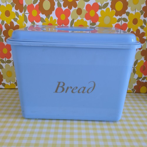 Vintage bread bin blue - vintage,