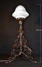 Vintage Edwardian 3-legged tripod Railway carriage lamp C1910 Opaline Deco shade