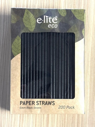 Lite eco black paper straws - paper,