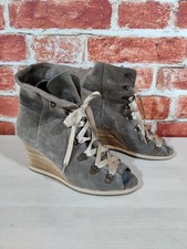 Taupe suede Faith high wedge