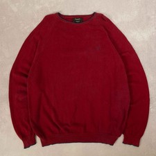 Christian Dior Vintage 90s Knitted Jumper XL Cotton Men's Washed Burgundy 