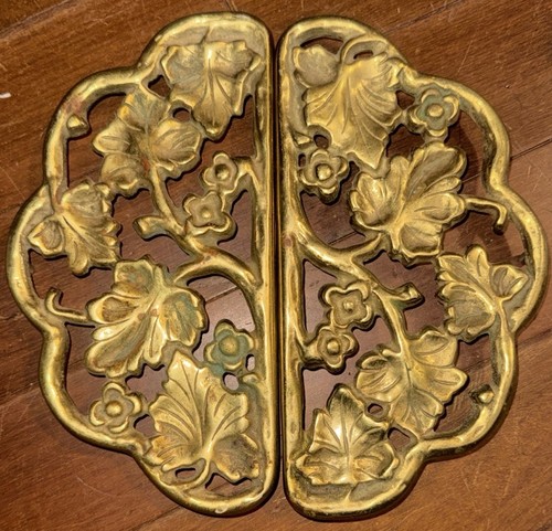 Vintage brass trivet set - vintage,