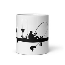 White glossy mug depicting