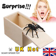 Spider In A Box Prank Wooden Scare Box Toy Trick Scary Halloween Party Props UK