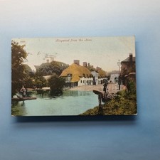 Ringwood Hampshire Postcard Sent 1908 Village From The Avon Man Punting