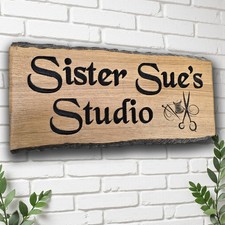 Large Personalised Oak  House Name Sign,Custom Engraved Outdoor Wooden Plaque