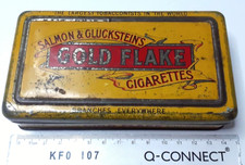 Vintage Salmon and Gluckstein Gold Flake Cigarette Tin RARE FIND