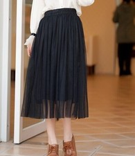 WOMEN GIRLS TUTU PETTICOAT LONG SKIRT ROCKABILLY TULLE GOTH BALLET SKIRT 