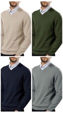 Men's V Neck Knitted Sweater Long Sleeve Pullover Winter various sizes and color