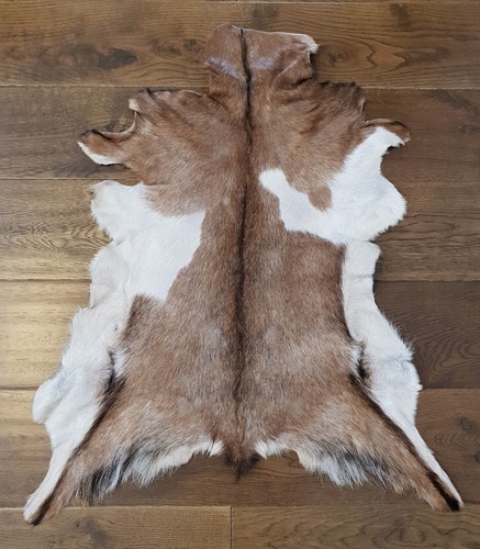 Genuine brown white goat hide - genuine,