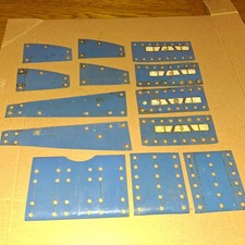 COLLECTION X 13 PCS MECCANO AEROPLANE CONSTRUCTOR(BLUE STAMPED FUSELAGE)