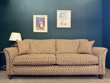 Parker Knoll Devonshire Grand Large Sofa In Red & Green Patterned Fabric