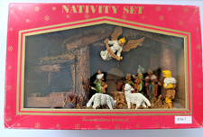 Vintage Nativity Set Christmas Wooden Stable