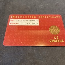 Vintage Rare Omega Constellation Double Eagle Chronometer Certificat Card  