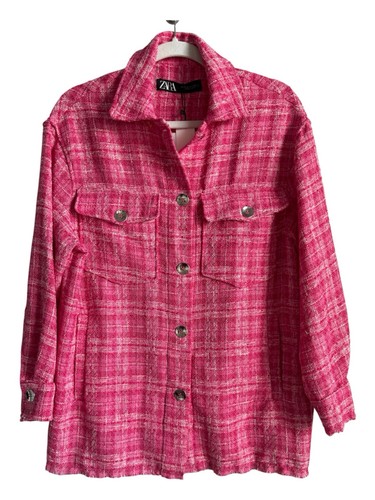 Zara pink plaid - plaid, shacket