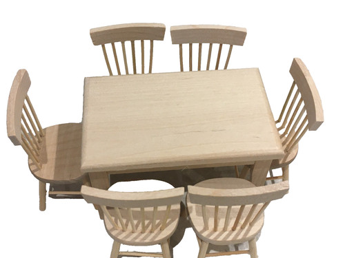 Dolls house pine colour - dolls, wooden