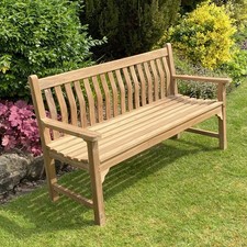 Teak Garden Bench Wave Back