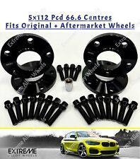 Alloy Wheel Spacers 20mm Black + Locks Fits Bmw X3 X4 X5 X6 X7 Z4 G29 5X112 66.6