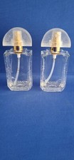 2 x Lalique EDP 30ml Collectible Perfume Glass Bottles Etched Empty