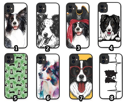 Border collie rubber phone - collie,