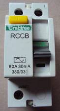 CRABTREE STARBREAKER 380/030 80A 30mA DP RCCB 2 POLE IEC/BSEN 61008 RCD RCCD