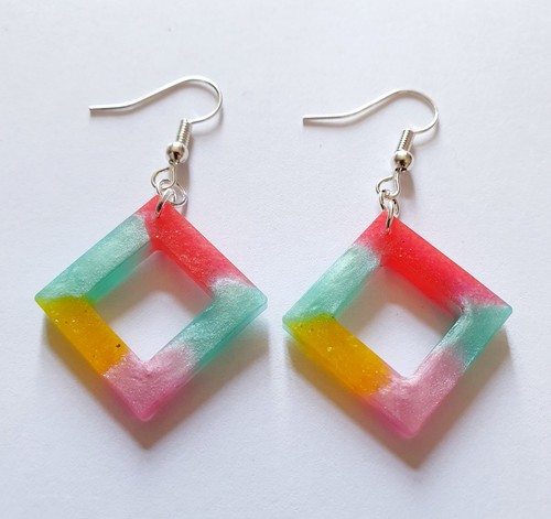 Handmade resin earrings - resin,