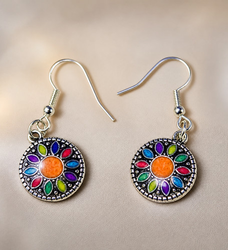 Handmade mandala drop - handmade, earrings