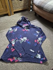 Joules Navy Floral Pullover Hoodie Size (14)