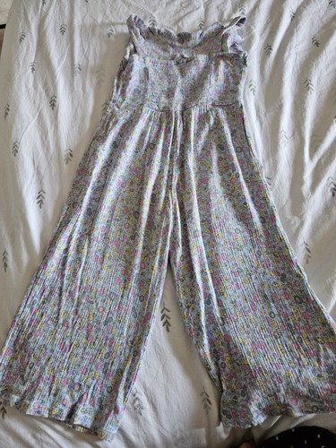 Girls blue floral jumpsuit - girls,