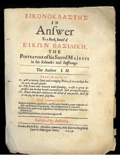 John milton 1649 eikonoklastes - john,