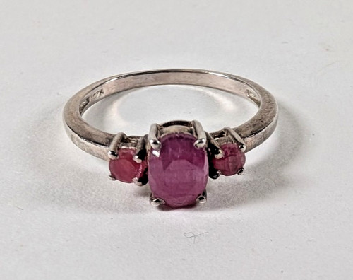 Pretty sterling silver - silver, ruby